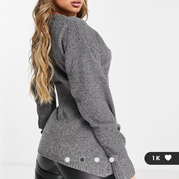 NWOT Cinched waist knitted cardigan - Picture 2 of 7